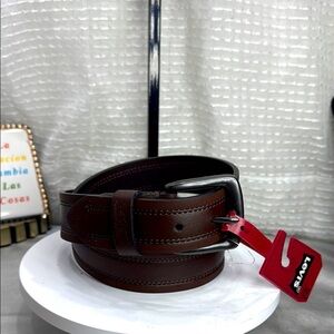 (H) Levi's Men's Belt, Size 30/32, Brown, Faux Leather, Perforated, NWT